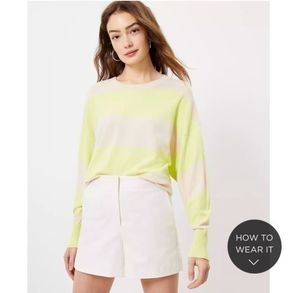 Loft Striped Poncho Sweater